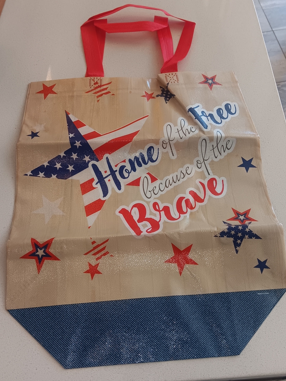 Patriotic "Home of the Free Because of the Brave" Tote Bag